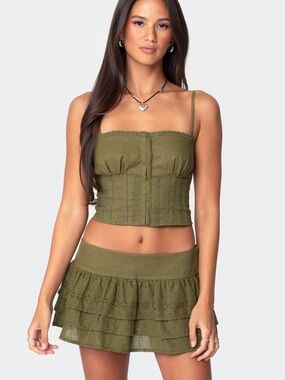 Fluer Linen Look Tank Top